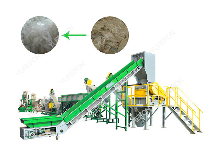SUS304 Polythene Bags Recycling Machines 1000 Kg / H With Oil Washing Hot Washer